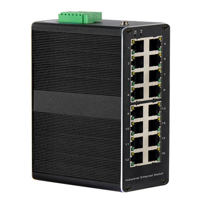 16-port Fast unmanaged Industrial Ethernet Switch