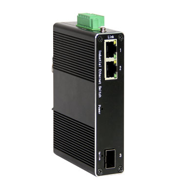 2-port RJ45+1-port optical Fast Industrial Ethernet Media Converter