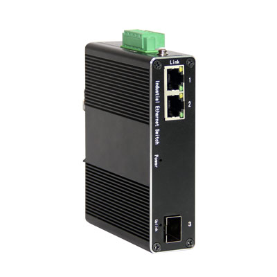2-port RJ45+1-port optical Gigabit 2.5G Unmanaged Industrial Media Converter