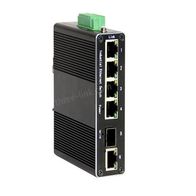 5-port RJ45+1-100M/1G/2.5GBase FX Gigabit unmanaged Industrial POE Switch