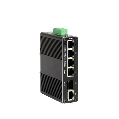 5-port RJ45+1-100M/1G/2.5GBase FX Gigabit unmanaged Industrial Switch